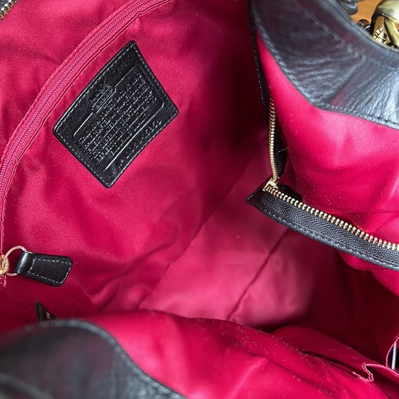 COACH black leather shoulder crossbody bag Large - Picture 9 of 16